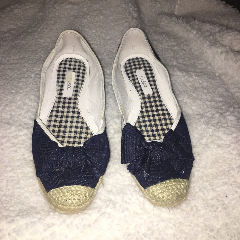 Liz & Co Denim Bow Wedge Espadrilles